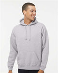 J. America 8824 Men's Premium Hooded Sweatshirt - Oxford - model front