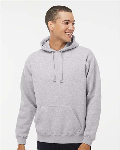 J. America 8824 Men's Premium Hooded Sweatshirt - Oxford - model front