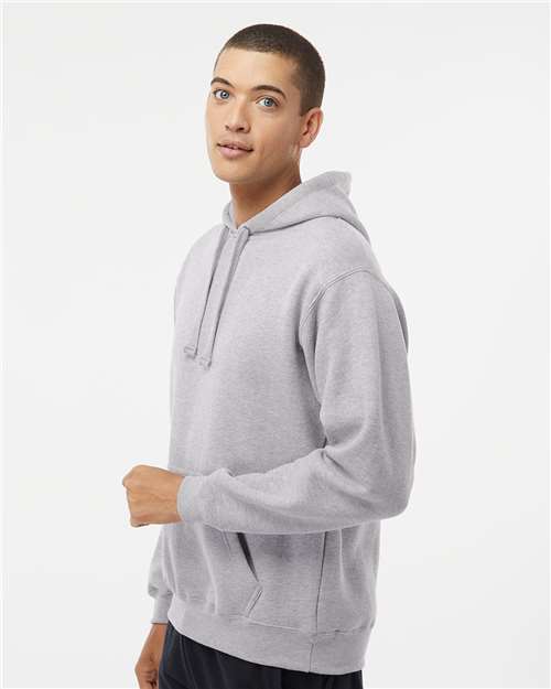 J. America 8824 Men's Premium Hooded Sweatshirt - Oxford - model side