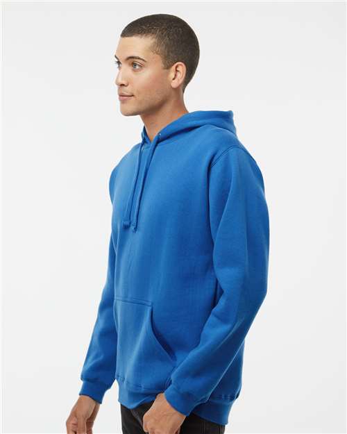 J. America 8824 Men's Premium Hooded Sweatshirt - Royal - model side