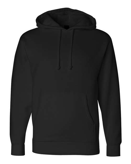 Independent Trading Co. IND4000 Heavyweight Hooded Sweatshirt - Black - flat front