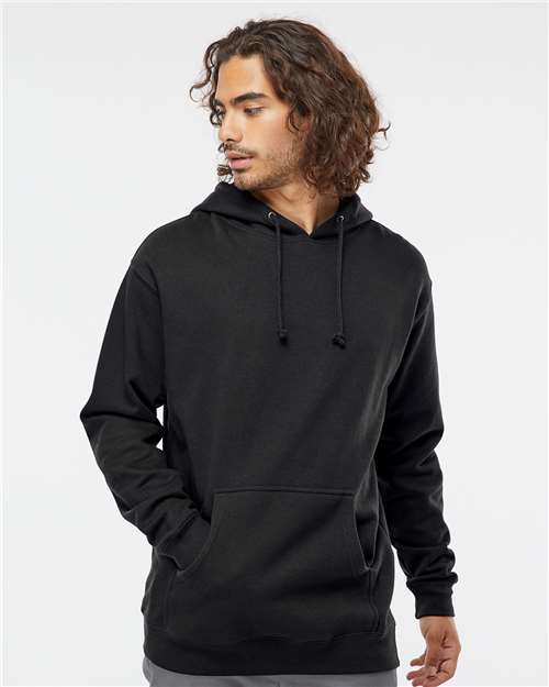 Independent Trading Co. IND4000 Heavyweight Hooded Sweatshirt - Black - model front
