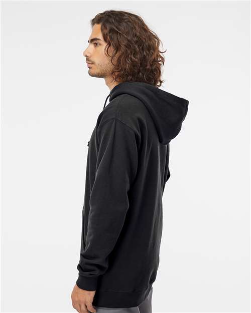 Independent Trading Co. IND4000 Heavyweight Hooded Sweatshirt - Black - model side