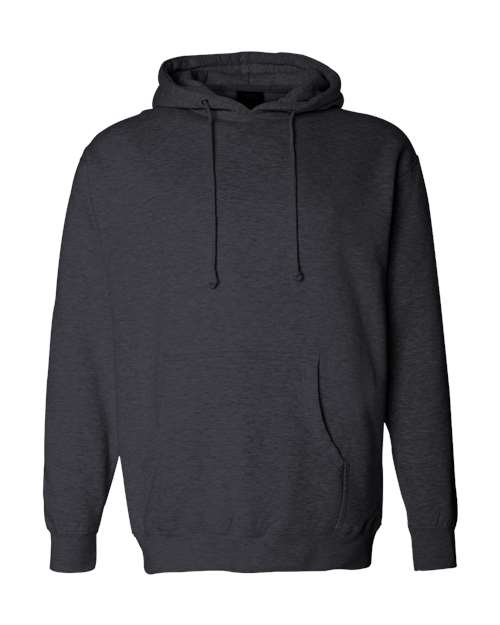 Independent Trading Co. IND4000 Heavyweight Hooded Sweatshirt - Charcoal Heather - flat front
