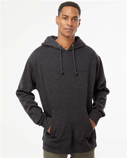 Independent Trading Co. IND4000 Heavyweight Hooded Sweatshirt - Charcoal Heather - model front
