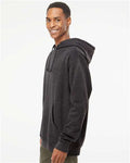 Independent Trading Co. IND4000 Heavyweight Hooded Sweatshirt - Charcoal Heather - model side