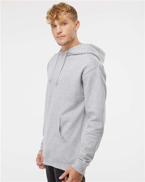 Independent Trading Co. IND4000 Heavyweight Hooded Sweatshirt - Grey Heather - model side