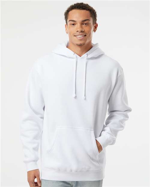 Independent Trading Co. IND4000 Heavyweight Hooded Sweatshirt - White - model front