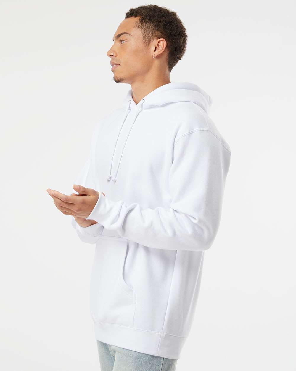 Heavyweight Hoodie in Smoke, back view
