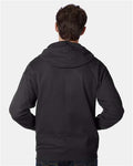 Hanes P180 Unisex EcoSmart Full-Zip Hooded Sweatshirt - Black - model back