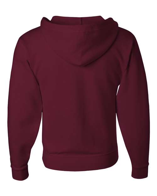 Jerzees 993MR Unisex NuBlend Full-Zip Hooded Sweatshirt - Maroon - back