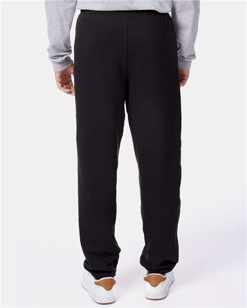 Hanes P650 Unisex EcoSmart Sweatpants - Black - model back