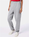 Hanes P650 Unisex EcoSmart Sweatpants - Light Steel - model side