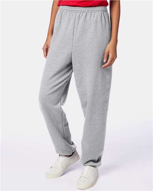 Hanes P650 Unisex EcoSmart Sweatpants - Light Steel - model side