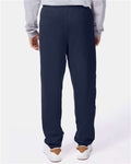 Hanes P650 Unisex EcoSmart Sweatpants - Navy - model back