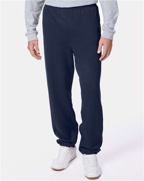 Hanes P650 Unisex EcoSmart Sweatpants - Navy - model front