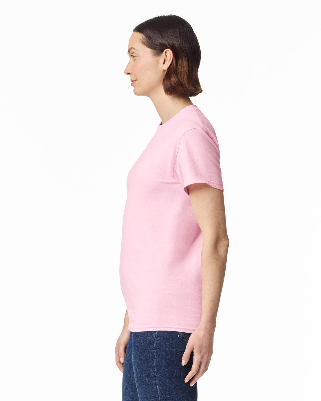 Gildan G200 Ultra Cotton T-Shirt - Light Pink - model side
