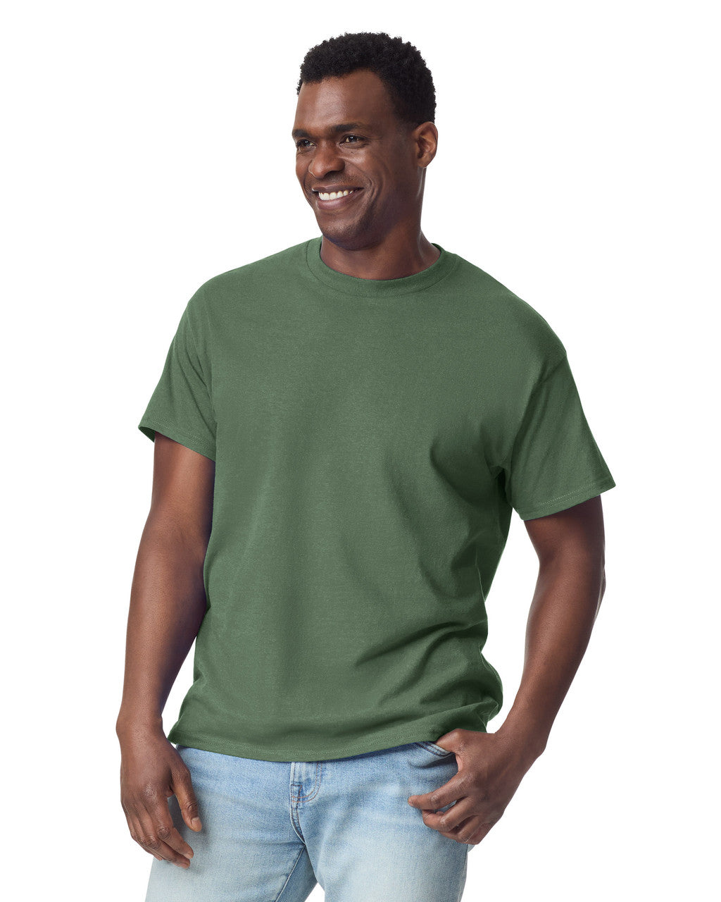 Gildan G200 Ultra Cotton T-Shirt - Military Green - model front