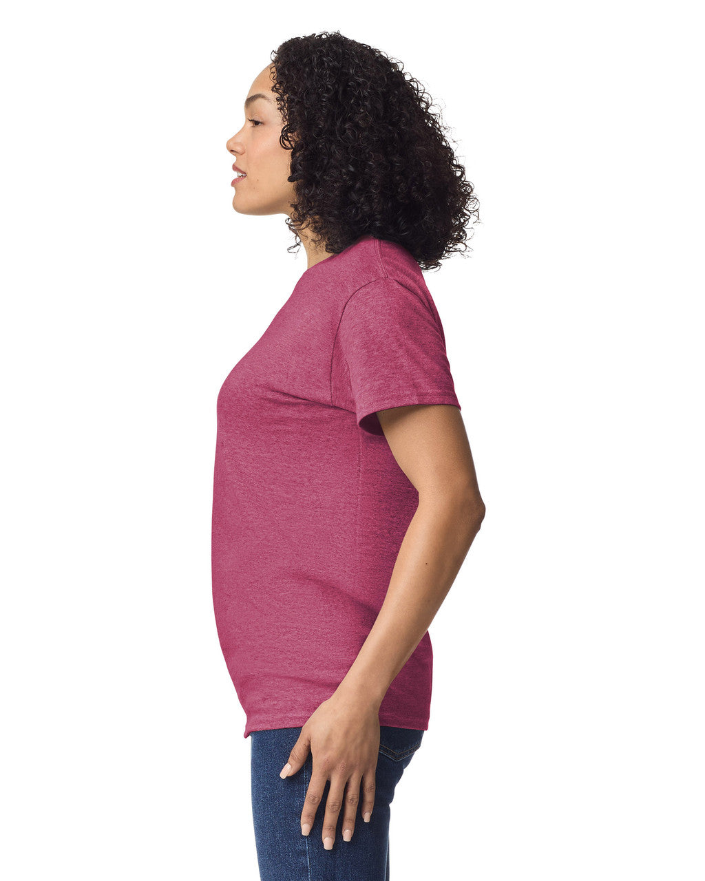 Gildan G200 Ultra Cotton T-Shirt - Heather Cardinal - model side