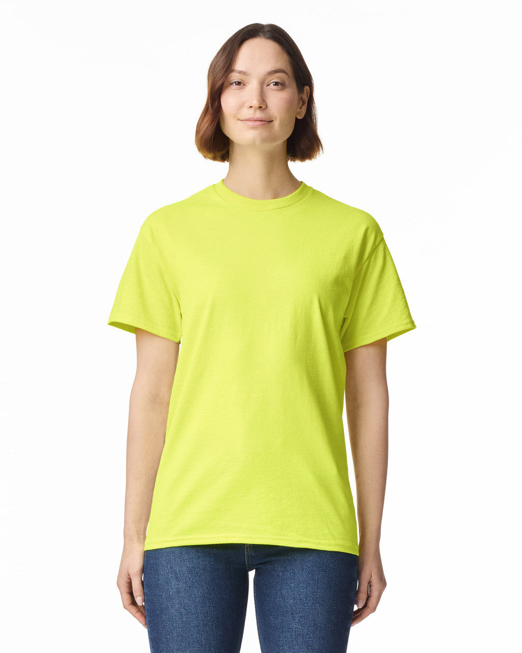 Gildan G200 Ultra Cotton T-Shirt - Safety Green - model front