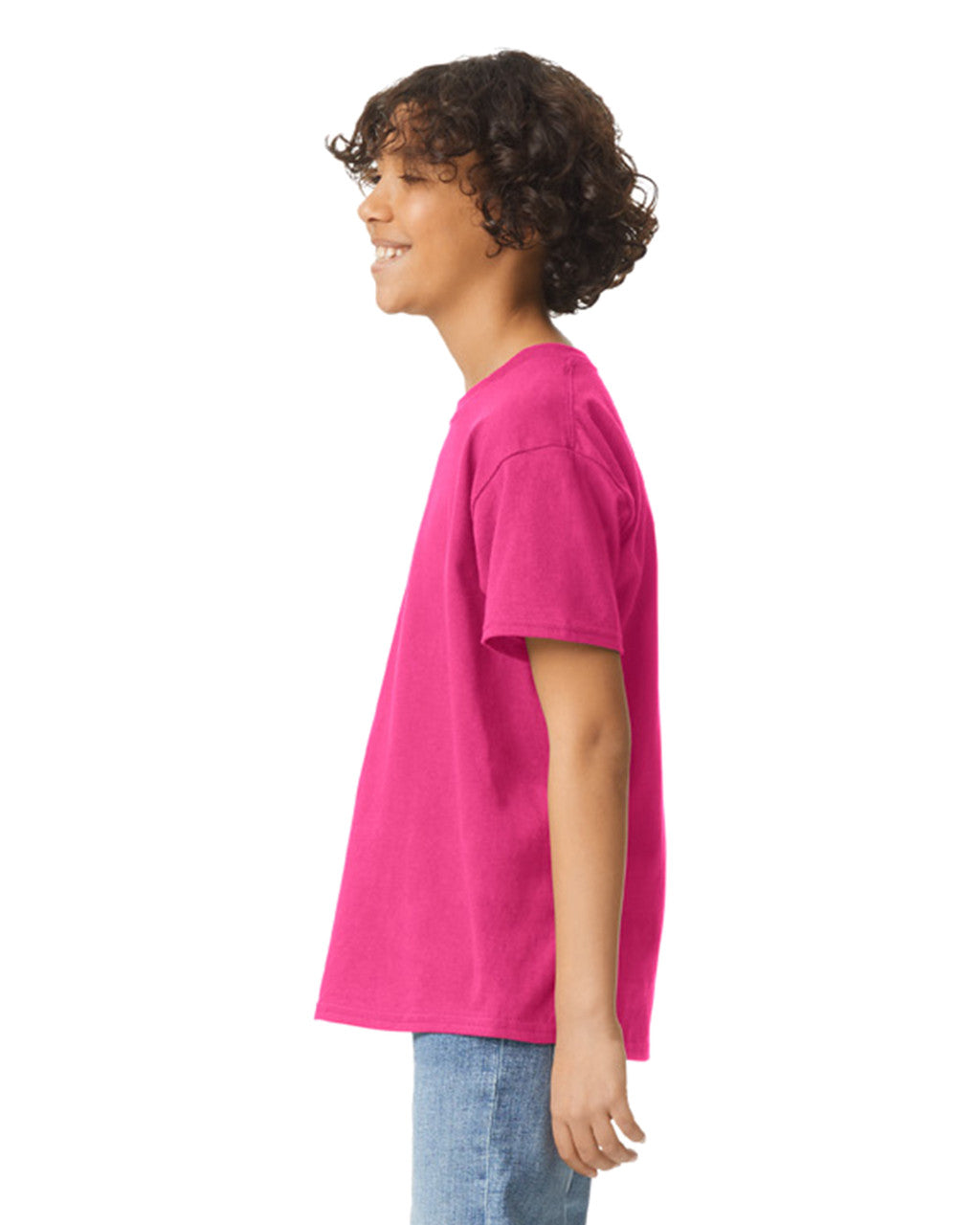 Gildan 2000B Youth Ultra Cotton T-Shirt - Heliconia - model side