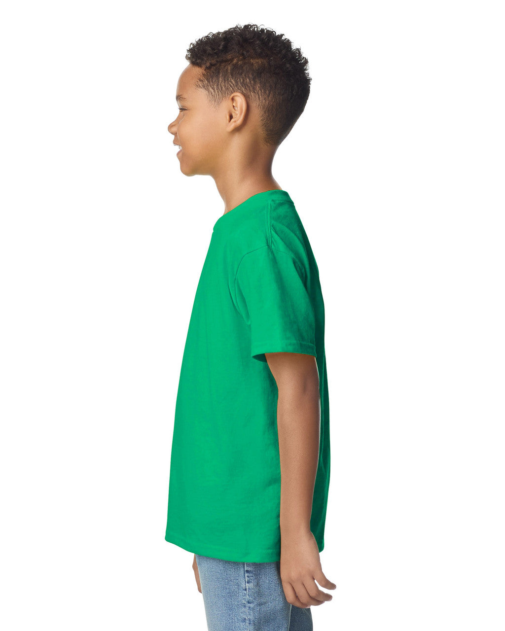 Gildan 2000B Youth Ultra Cotton T-Shirt - Kelly Green - model side
