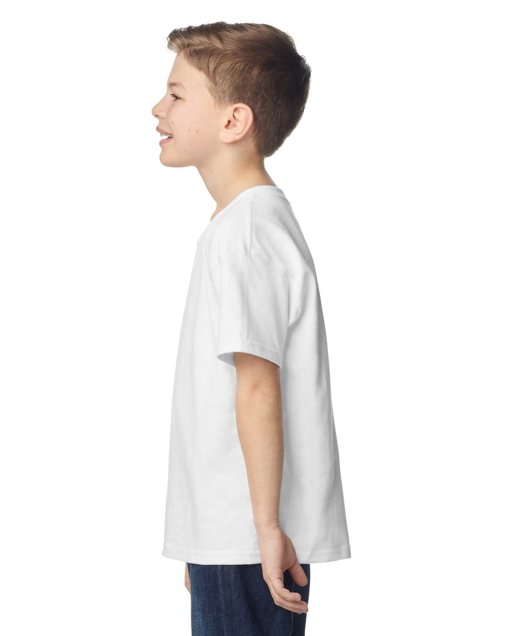 Gildan 2000B Youth Ultra Cotton T-Shirt - White - model side
