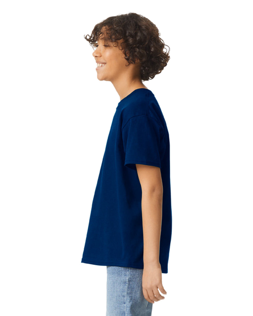 Gildan 2000B Youth Ultra Cotton T-Shirt - Navy - model side