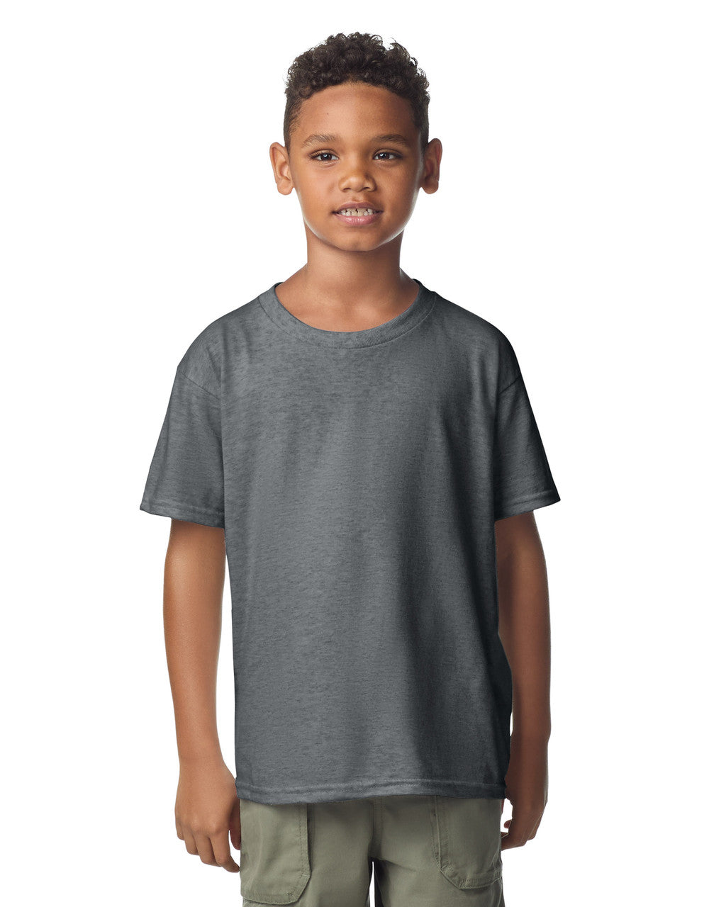 Gildan 2000B Youth Ultra Cotton T-Shirt - Charcoal - model front