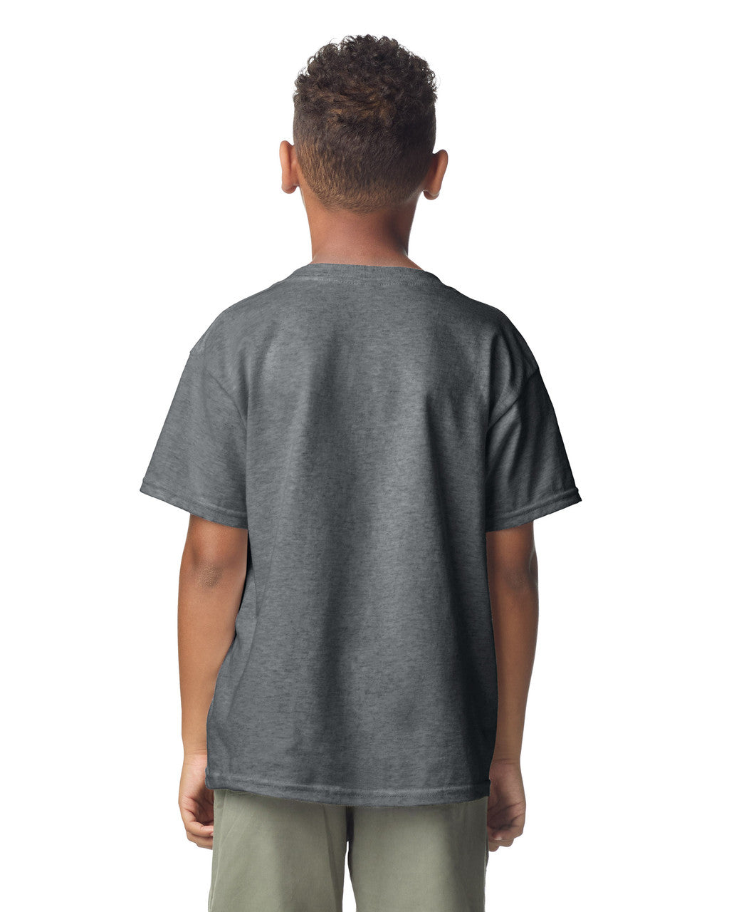 Gildan 2000B Youth Ultra Cotton T-Shirt - Charcoal - model back