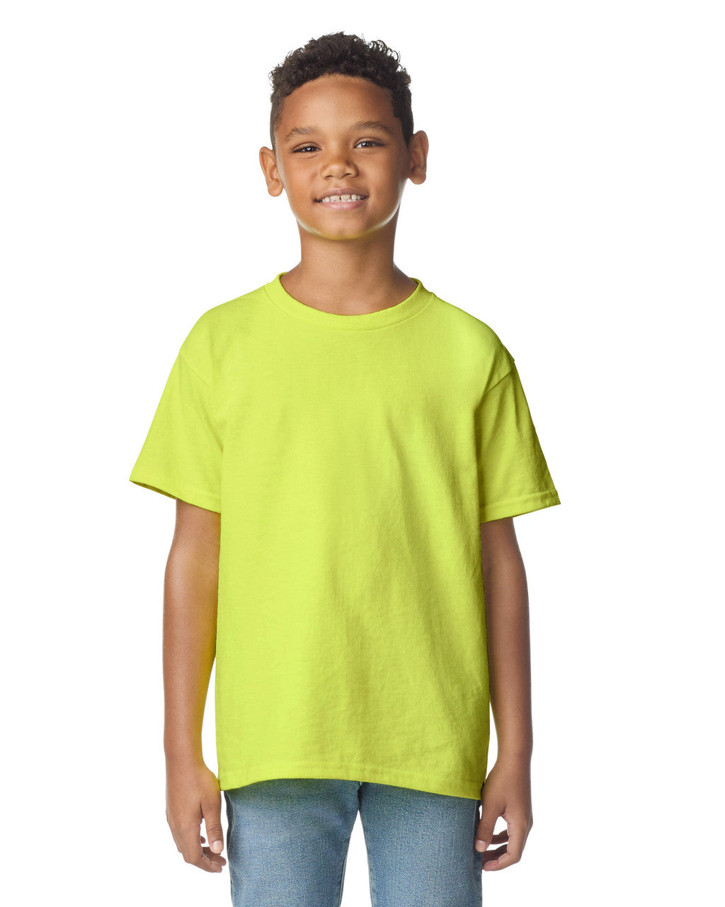 Gildan 2000B Youth Ultra Cotton T-Shirt - Safety Green - model front