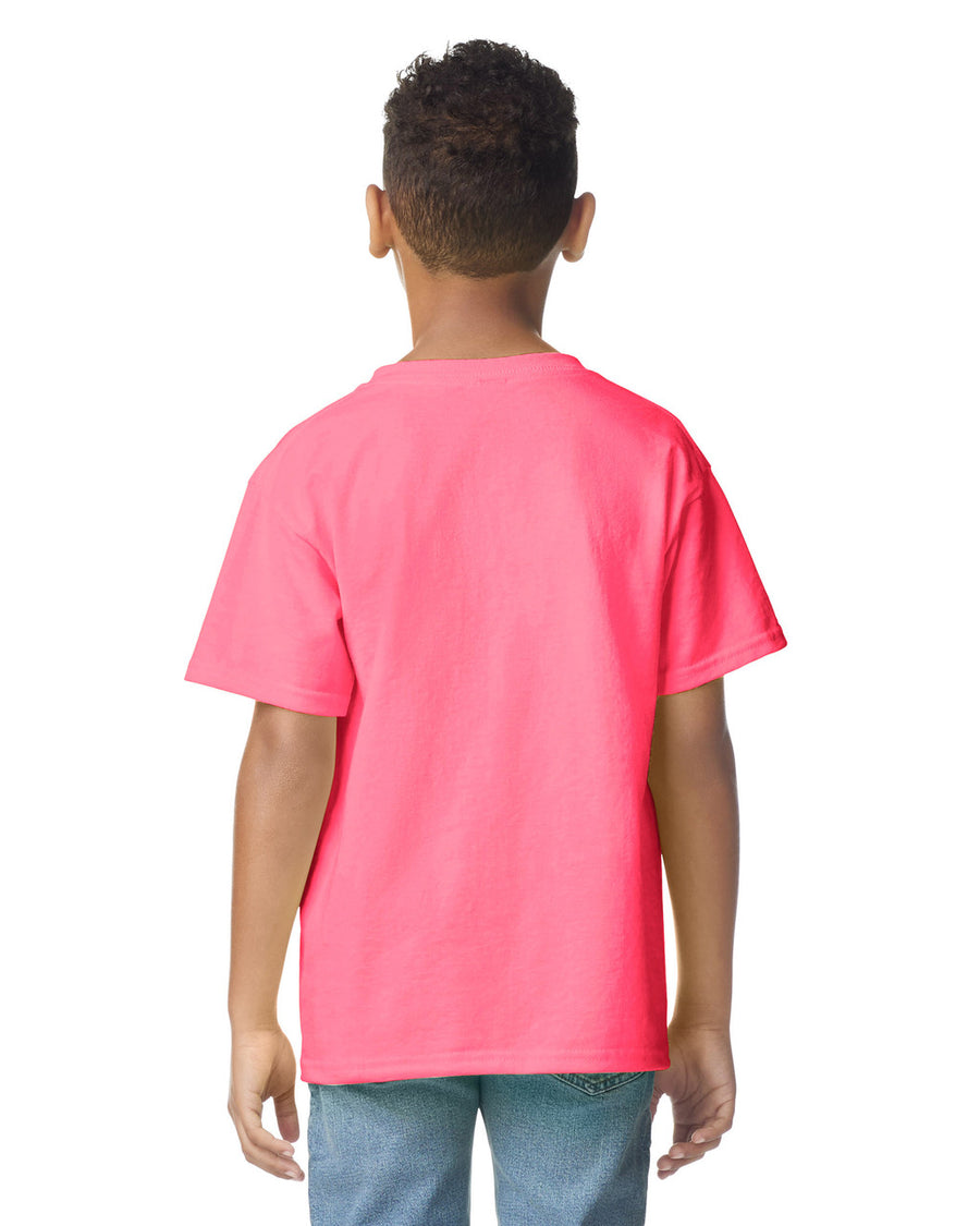 Gildan 2000B Youth Ultra Cotton T-Shirt - Safety Pink - model back
