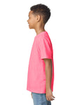 Gildan 2000B Youth Ultra Cotton T-Shirt - Safety Pink - model side