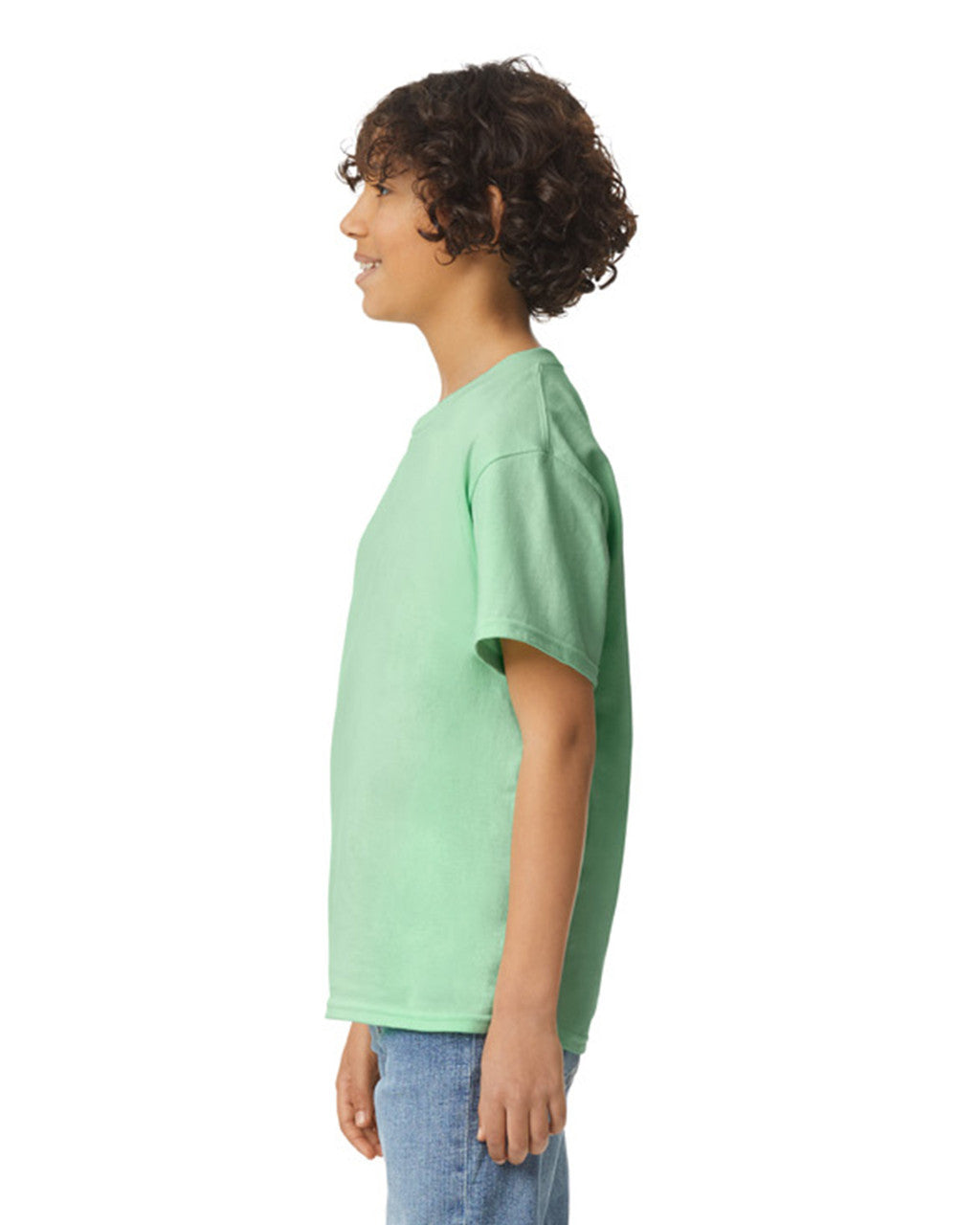 Gildan 2000B Youth Ultra Cotton T-Shirt - Mint Green - model side