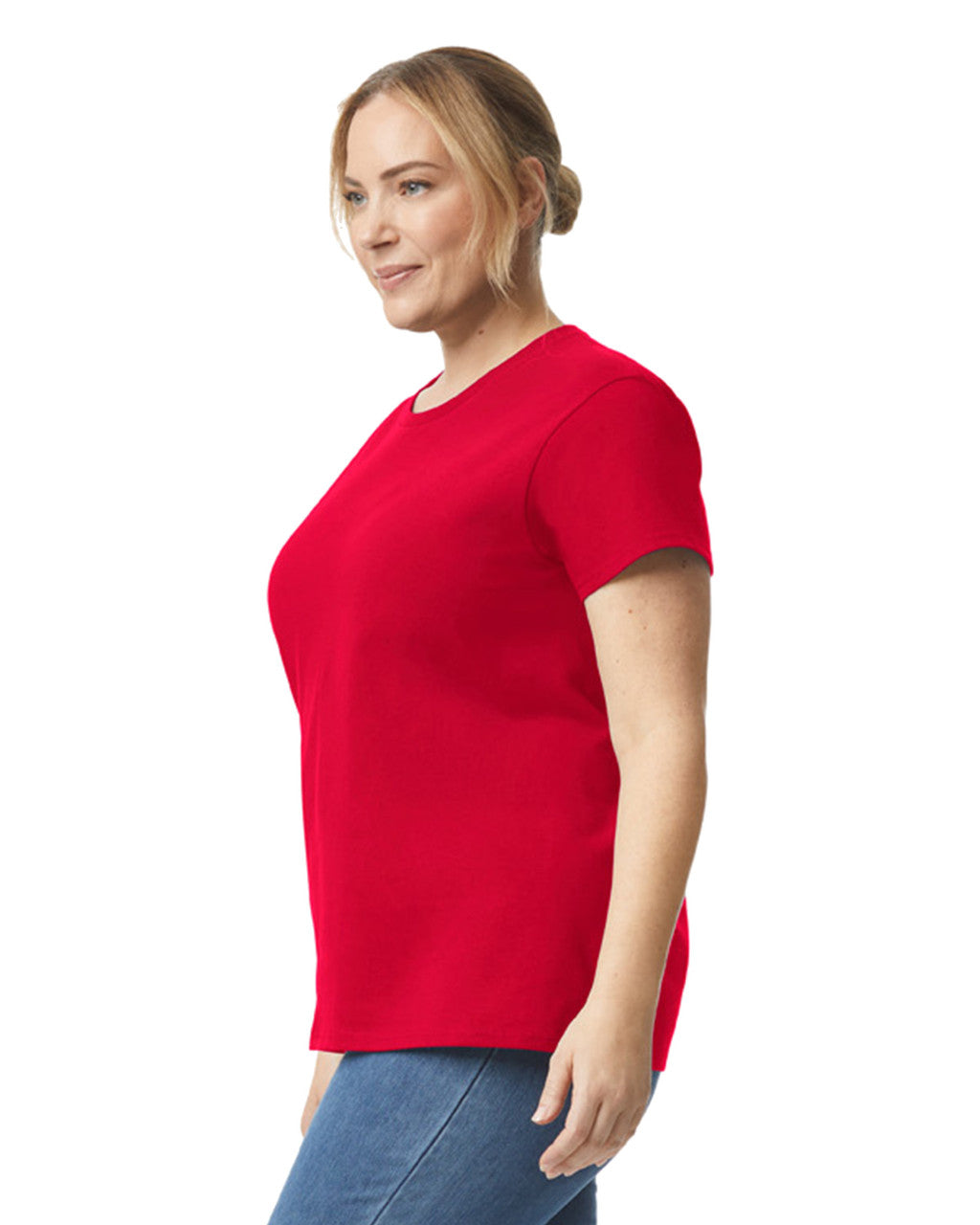 Gildan 2000L Women's Ultra Cotton T-Shirt - Red - model side