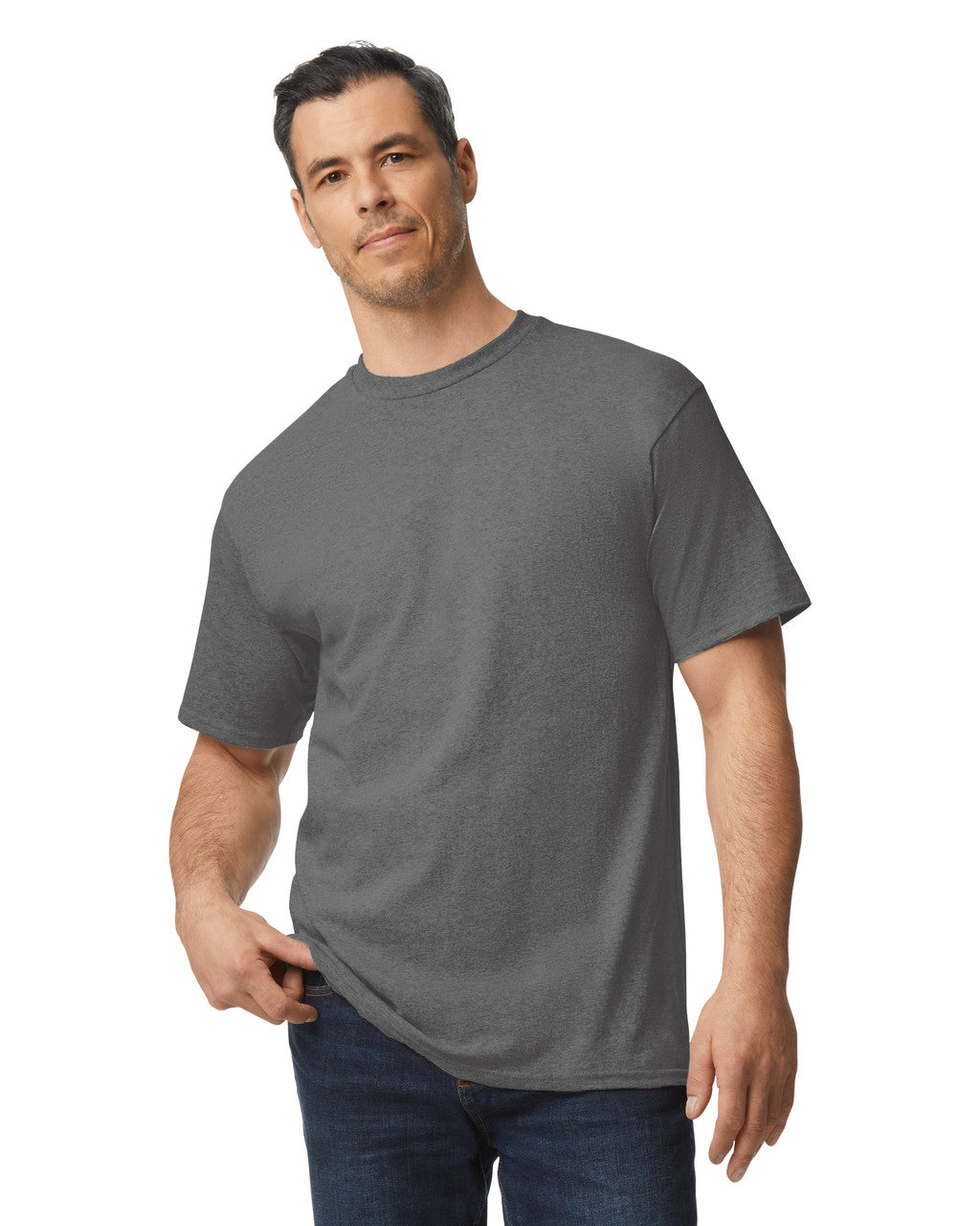 Gildan 2000T Men's Tall Ultra Cotton T-Shirt - Charcoal - model front