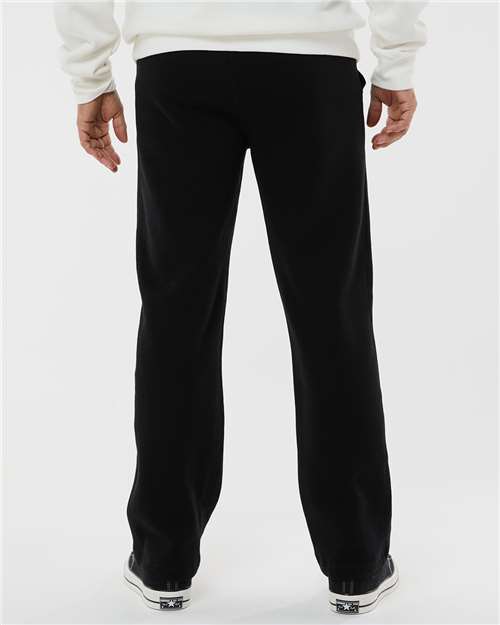 J. America 8992 Men's Premium Open-Bottom Sweatpants - Black - model back