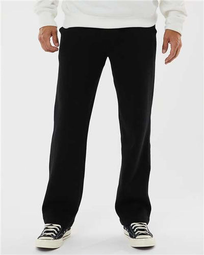 J. America 8992 Men's Premium Open-Bottom Sweatpants - Black - model front