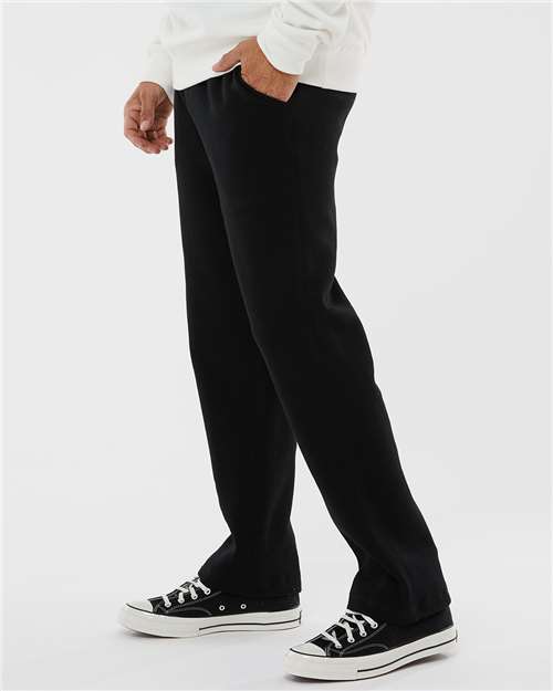 J. America 8992 Men's Premium Open-Bottom Sweatpants - Black - model side