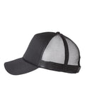 Valucap VC700 Foam Mesh-Back Trucker Cap - Black/ Black - side