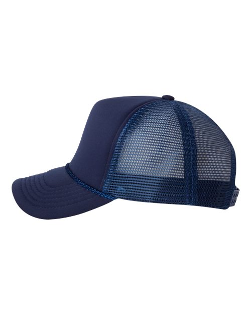Valucap VC700 Foam Mesh-Back Trucker Cap - Navy/ Navy - side
