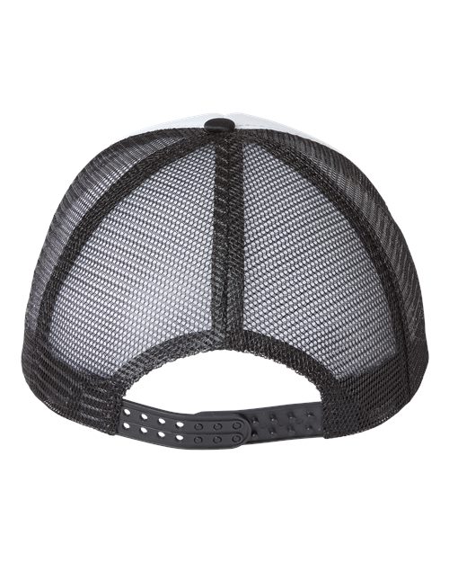 Valucap VC700 Foam Mesh-Back Trucker Cap - White/ Black - back
