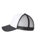 Valucap VC700 Foam Mesh-Back Trucker Cap - White/ Black - side