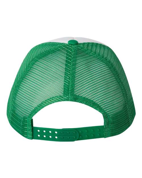 Valucap VC700 Foam Mesh-Back Trucker Cap - White/ Kelly - back