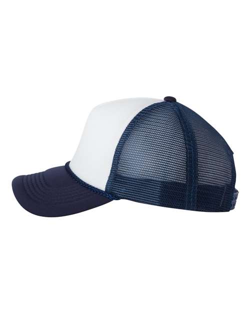 Valucap VC700 Foam Mesh-Back Trucker Cap - White/ Navy - side
