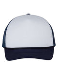 Valucap VC700 Foam Mesh-Back Trucker Cap - White/ Navy - front