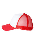 Valucap VC700 Foam Mesh-Back Trucker Cap - White/ Red - side