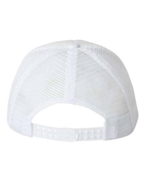 Valucap VC700 Foam Mesh-Back Trucker Cap - White/ White - back