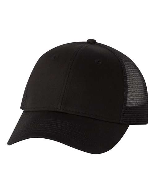 Valucap VC400 Mesh-Back Twill Trucker Cap - Black - front