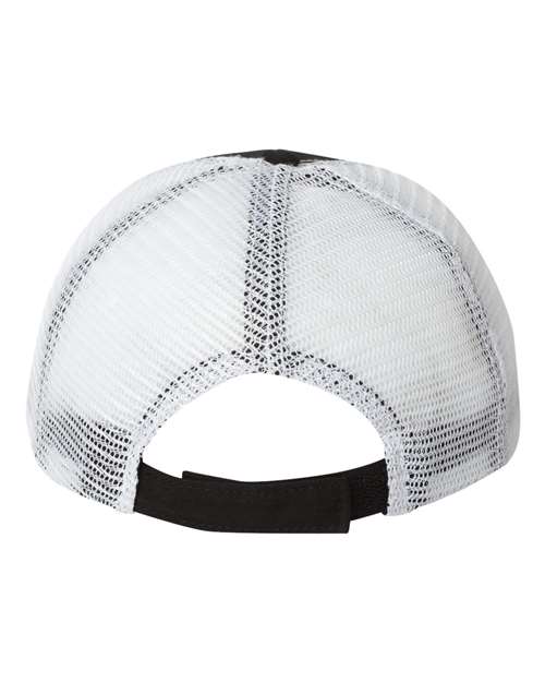 Valucap AH80 Bio-Washed Trucker Cap - Black/ White - back